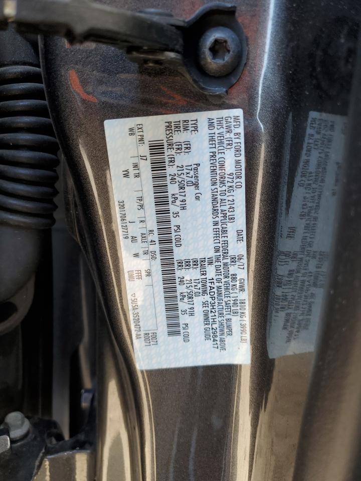 2017 Ford Focus Sel VIN: 1FADP3H21HL298417 Lot: 80699725