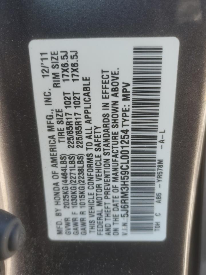 2012 Honda Cr-V Ex VIN: 5J6RM3H59CL001254 Lot: 71800125