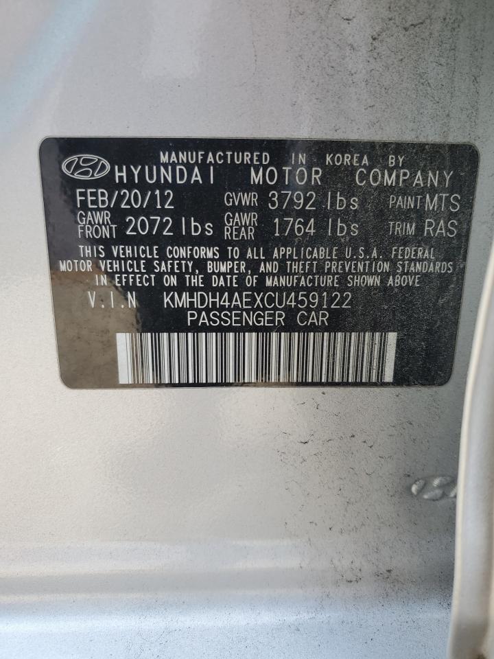 2012 Hyundai Elantra Gls VIN: KMHDH4AEXCU459122 Lot: 81000485