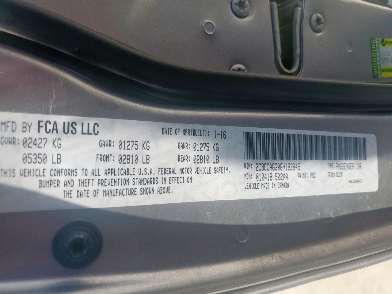 2016 Chrysler 300 S VIN: 2C3CCAGG0GH182645 Lot: 70774115