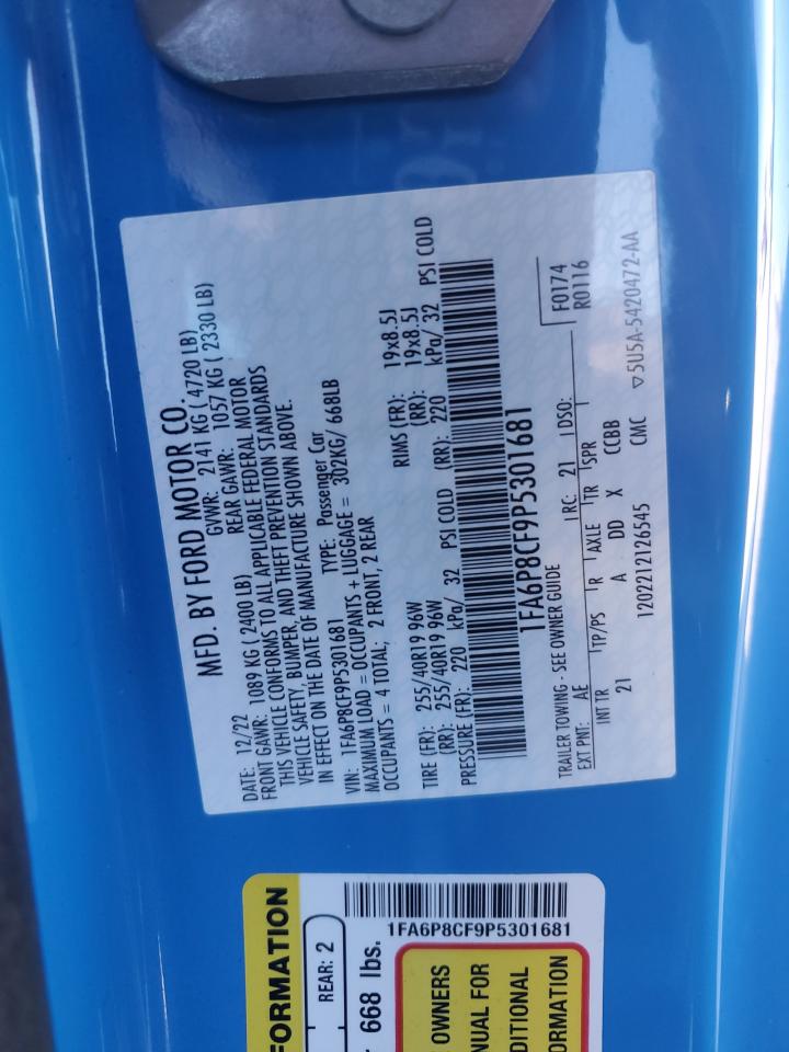 2023 Ford Mustang Gt VIN: 1FA6P8CF9P5301681 Lot: 84392565