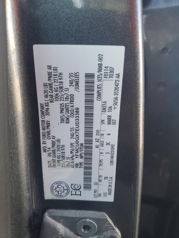 2014 Ford Escape Se VIN: 1FMCU0GX7EUD33389 Lot: 84174405