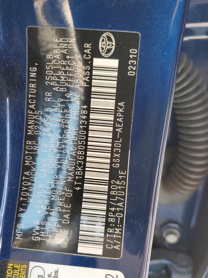 2005 Toyota Avalon Xl VIN: 4T1BK36B05U013484 Lot: 71897475