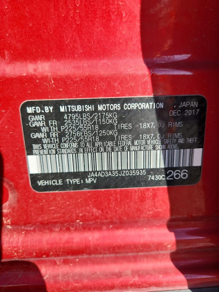 2018 Mitsubishi Outlander Se VIN: JA4AD3A35JZ035935 Lot: 84740625