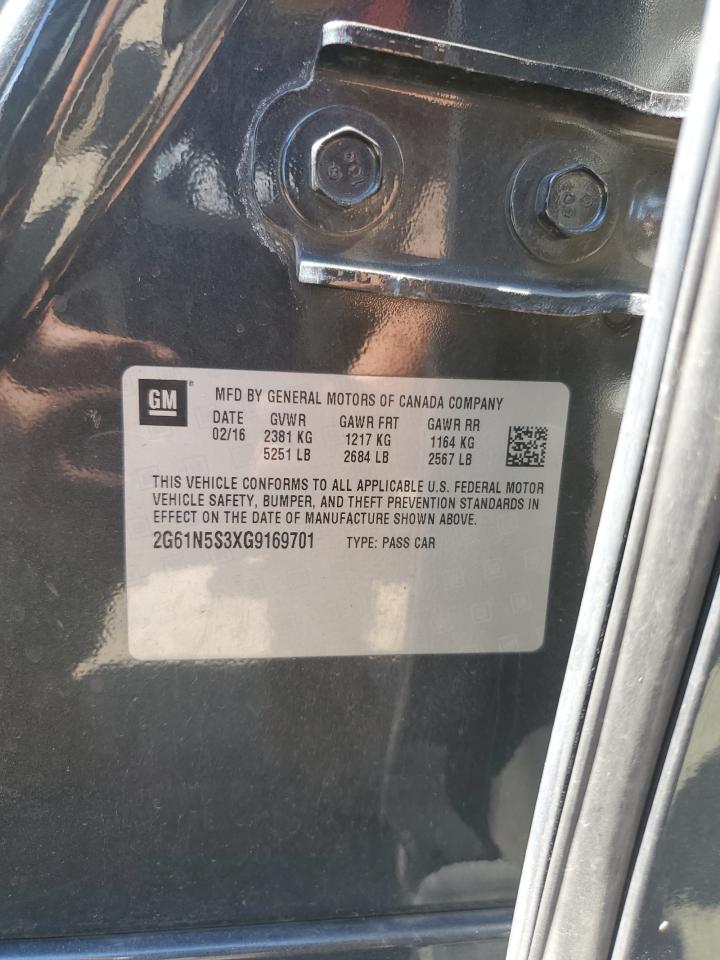 2016 Cadillac Xts Luxury Collection VIN: 2G61N5S3XG9169701 Lot: 81901965