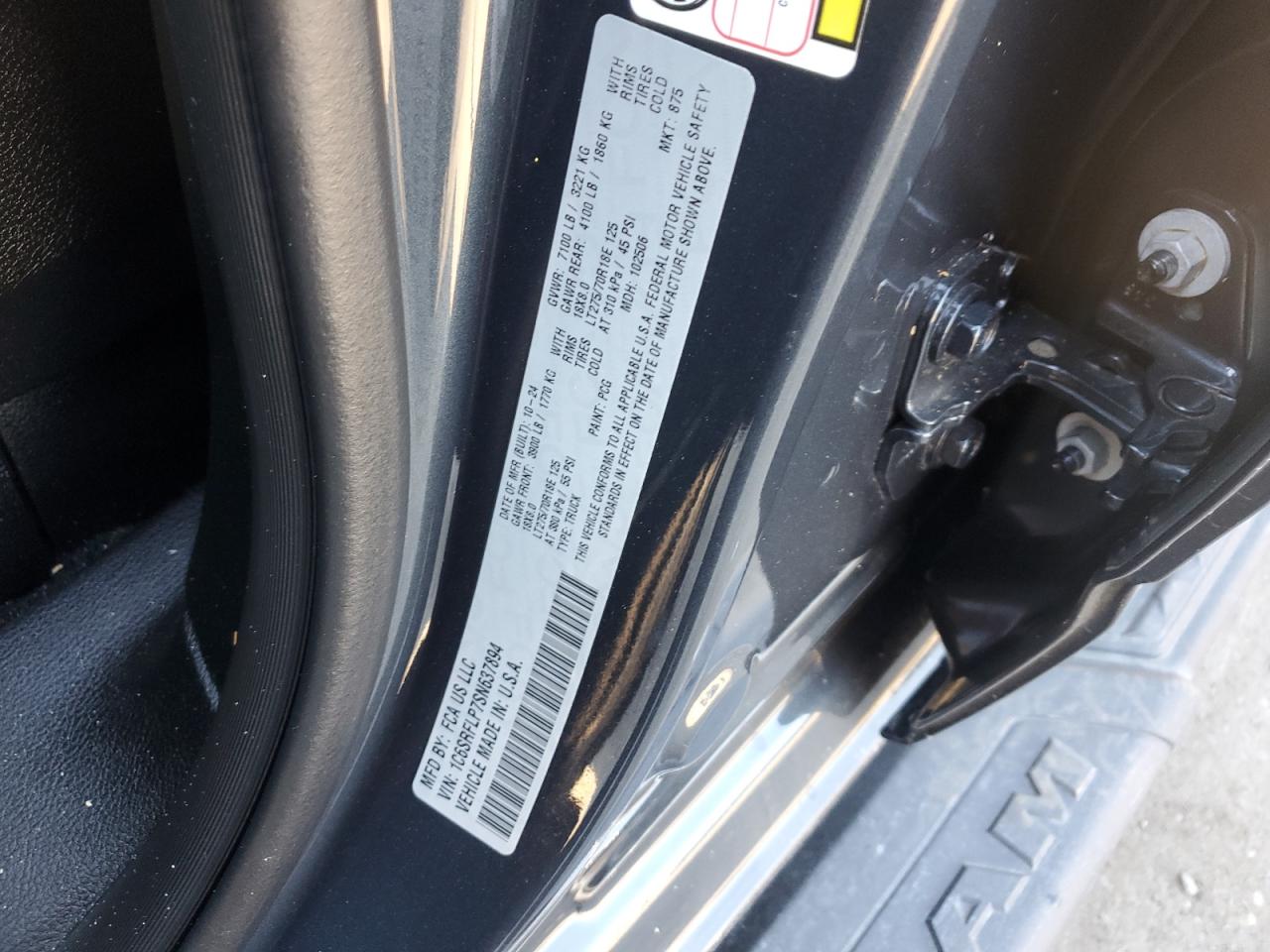 2025 Ram 1500 Rebel VIN: 1C6SRFLP7SN637894 Lot: 68477645