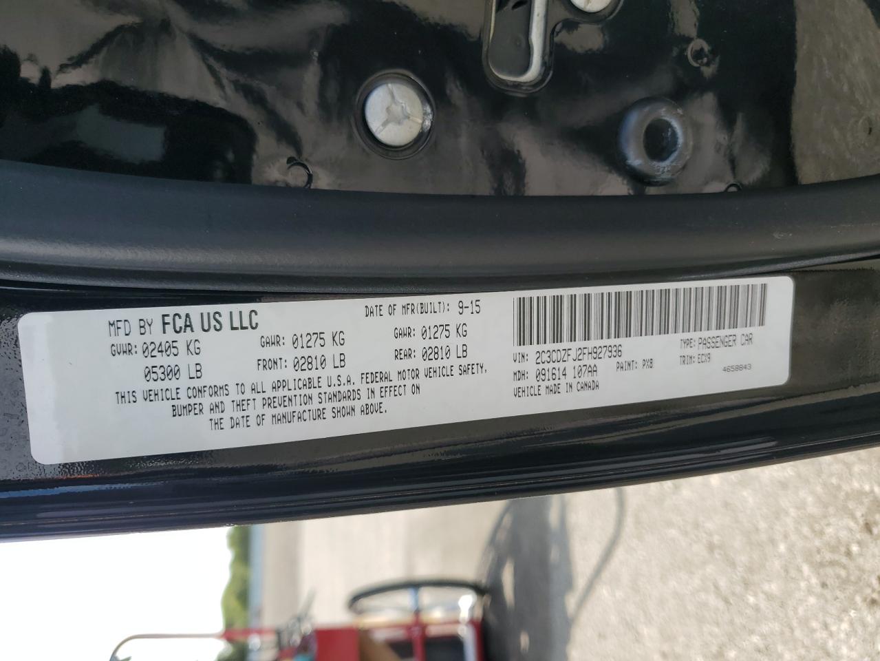 2015 Dodge Challenger R/T Scat Pack VIN: 2C3CDZFJ2FH927936 Lot: 69956215