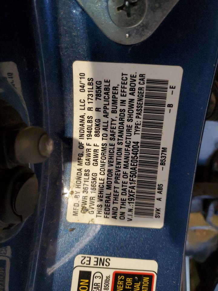 2010 Honda Civic Lx VIN: 19XFA1F50AE054004 Lot: 80253155