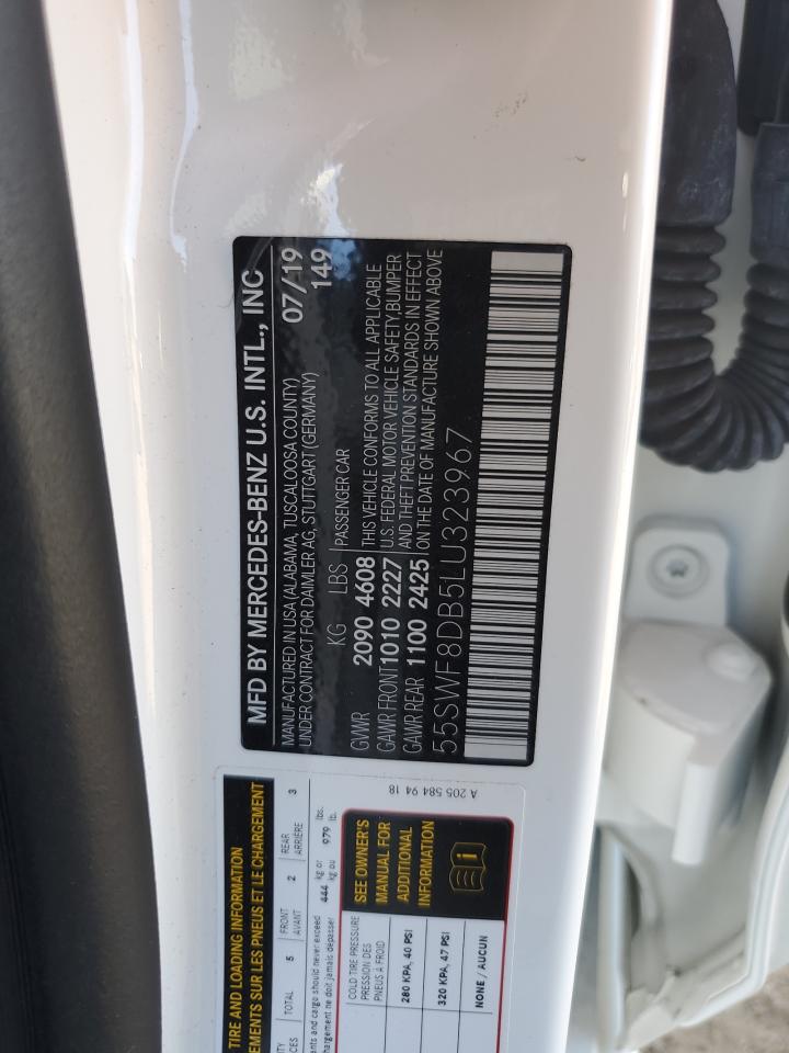 2020 Mercedes-Benz C 300 VIN: 55SWF8DB5LU323967 Lot: 81793385