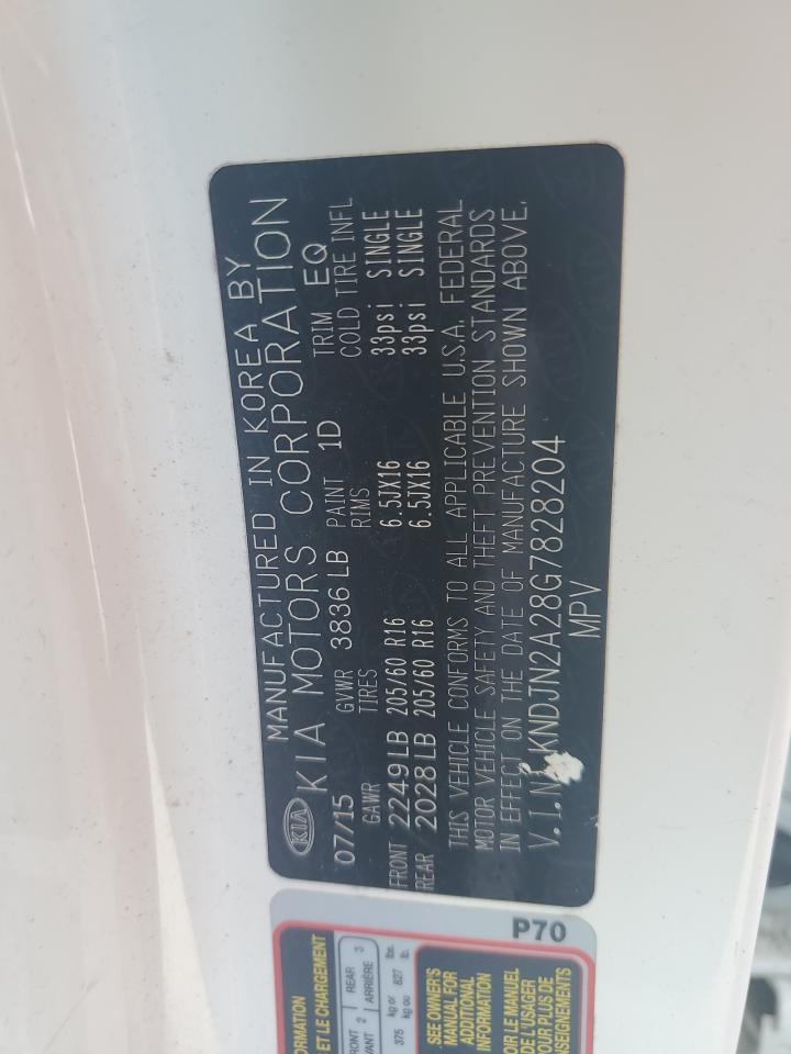 2016 Kia Soul VIN: KNDJN2A28G7828204 Lot: 81472755