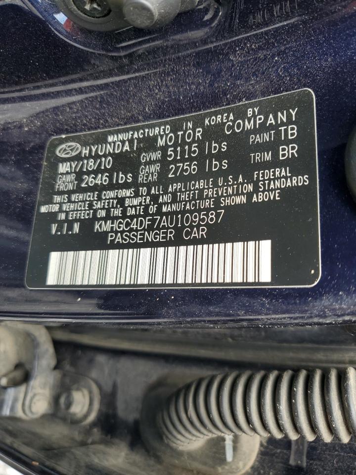 2010 Hyundai Genesis 4.6L VIN: KMHGC4DF7AU109587 Lot: 82145845