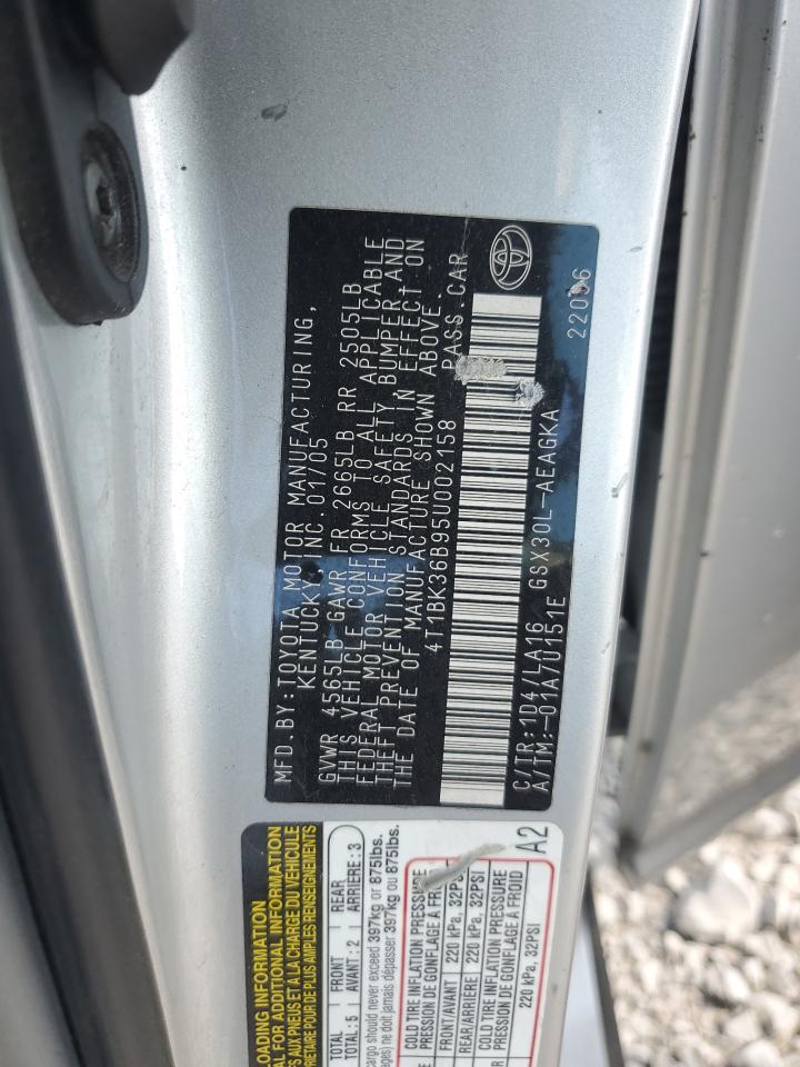 2005 Toyota Avalon Xl VIN: 4T1BK36B95U002158 Lot: 81397275