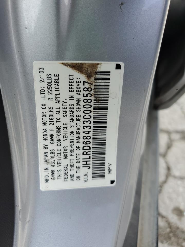 2003 Honda Cr-V Lx VIN: JHLRD68433C008587 Lot: 82113915