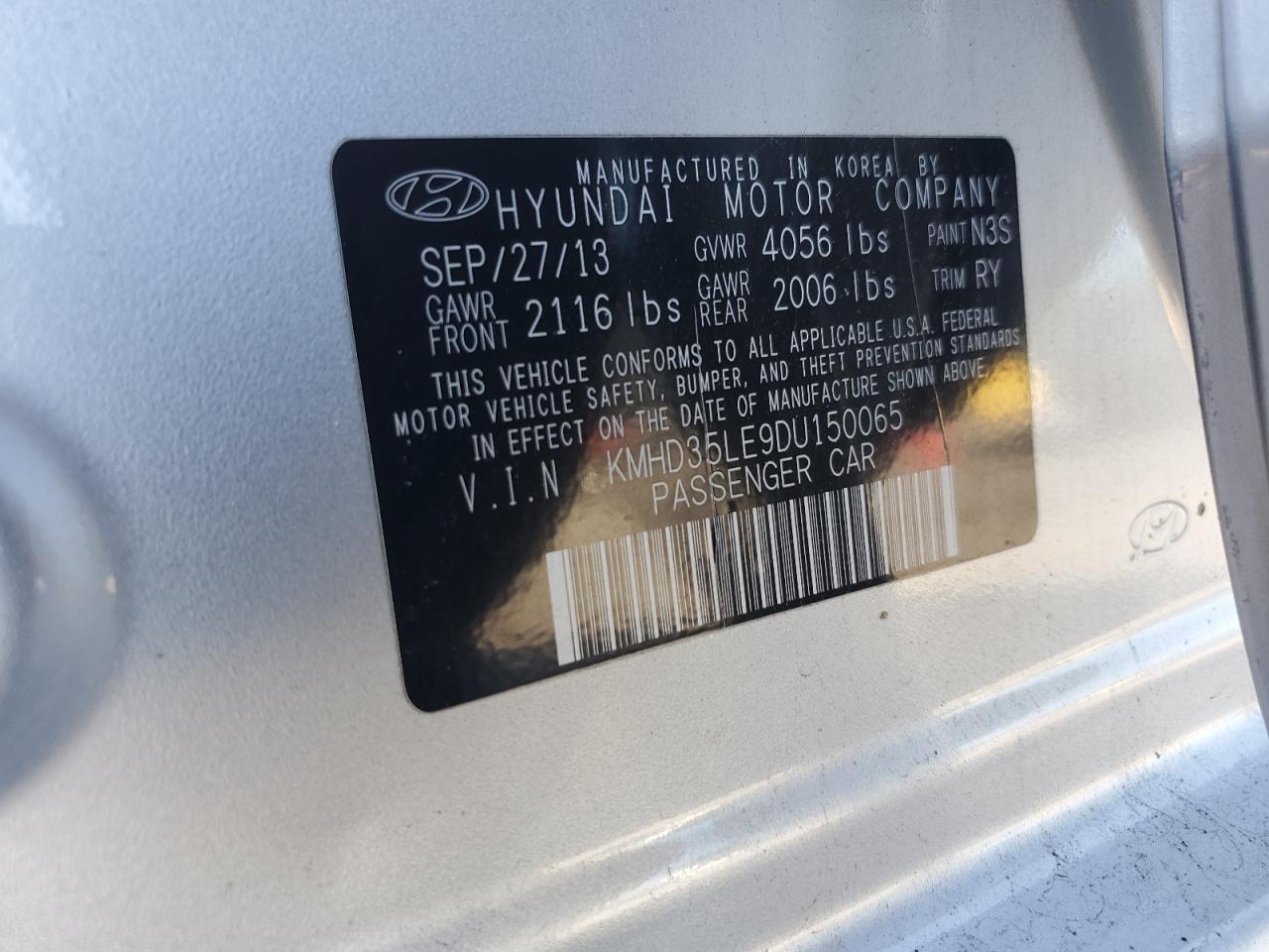 2013 Hyundai Elantra Gt VIN: KMHD35LE9DU150065 Lot: 71999475