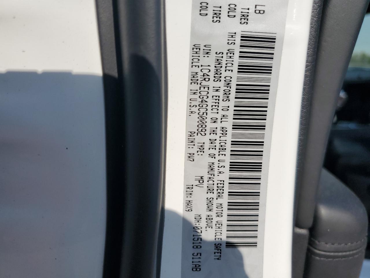 2016 Jeep Grand Cherokee Overland VIN: 1C4RJECG4GC500892 Lot: 81578215