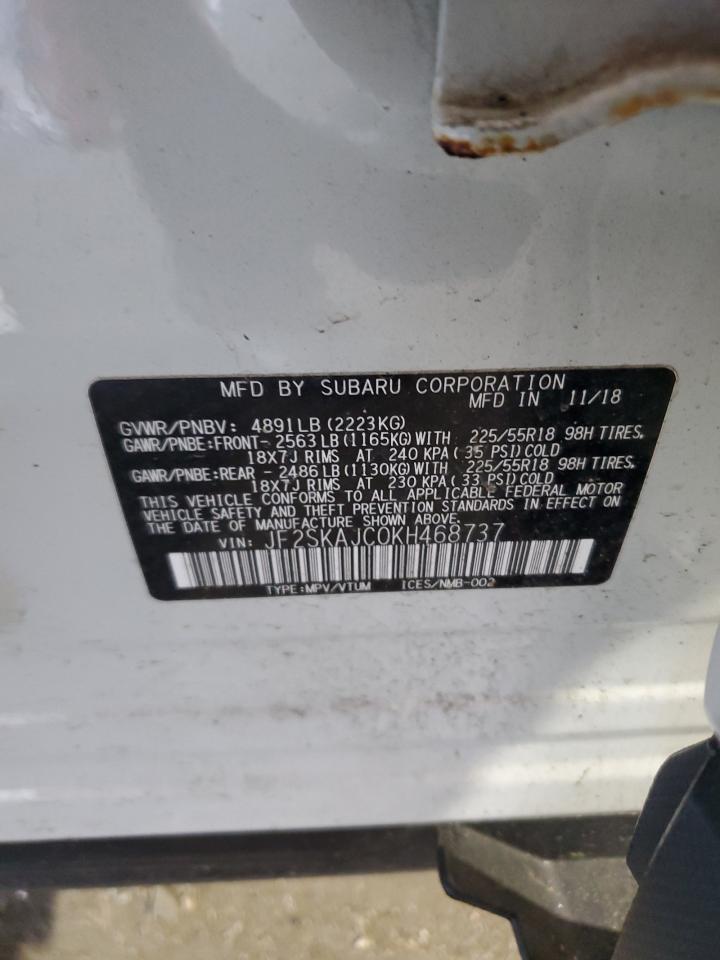 2019 Subaru Forester Sport VIN: JF2SKAJC0KH468737 Lot: 80738765