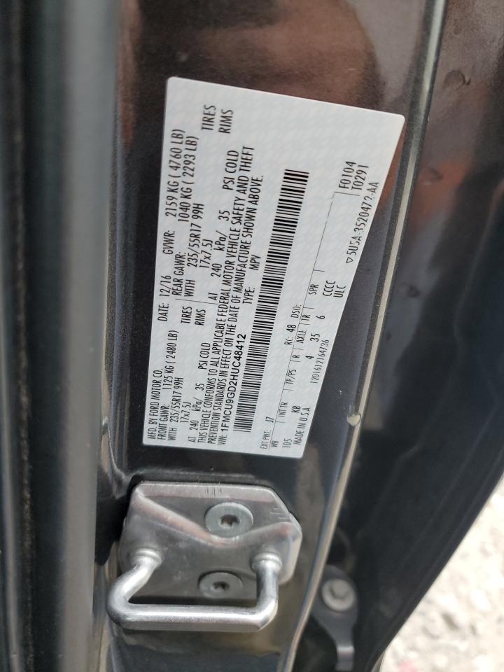 2017 Ford Escape Se VIN: 1FMCU9GD2HUC48412 Lot: 81809095