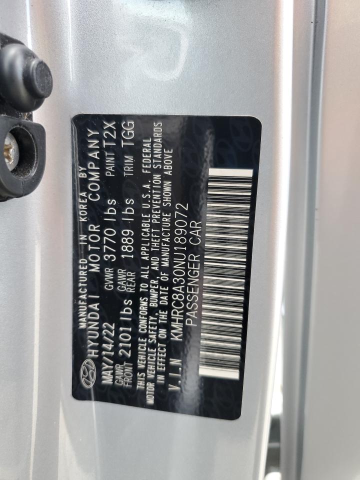 2022 Hyundai Venue Sel VIN: KMHRC8A30NU189072 Lot: 80487975