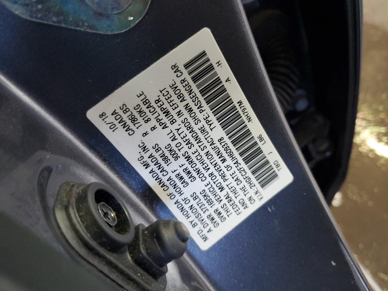 2018 Honda Civic Lx VIN: 2HGFC2F54JH609378 Lot: 84025935