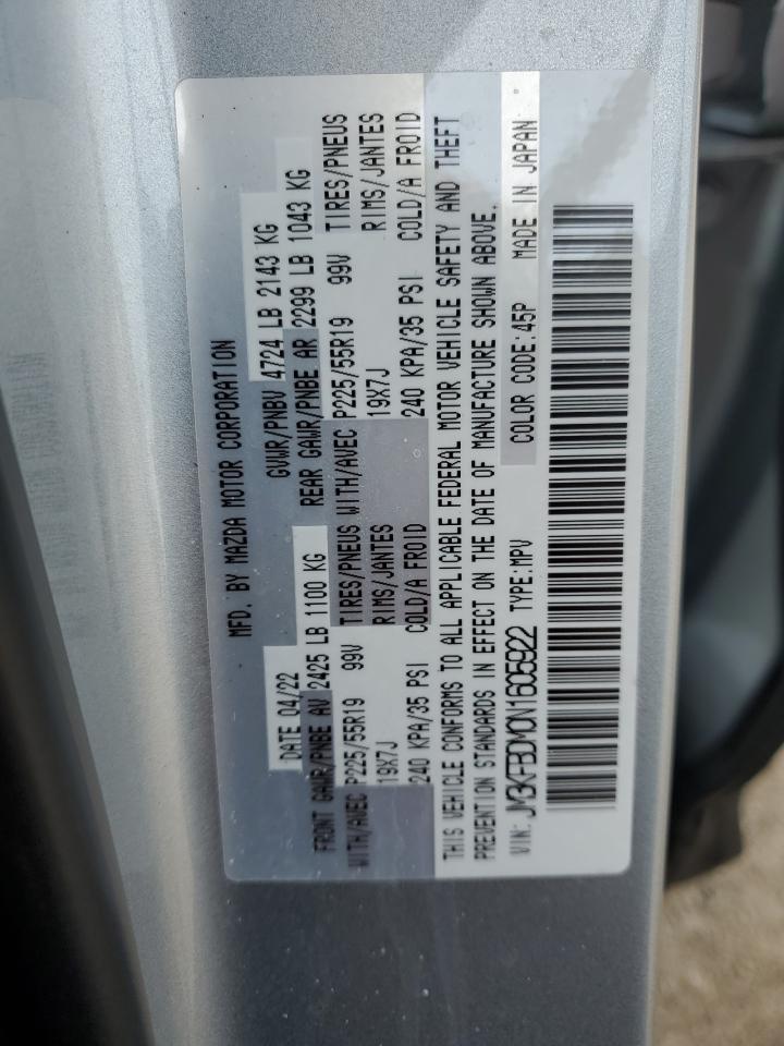 2022 Mazda Cx-5 Premium VIN: JM3KFBDM0N1605922 Lot: 71921565