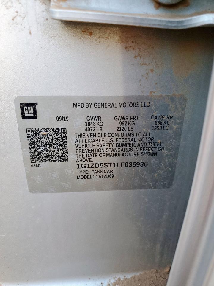 2020 Chevrolet Malibu Lt VIN: 1G1ZD5ST1LF036936 Lot: 72002015
