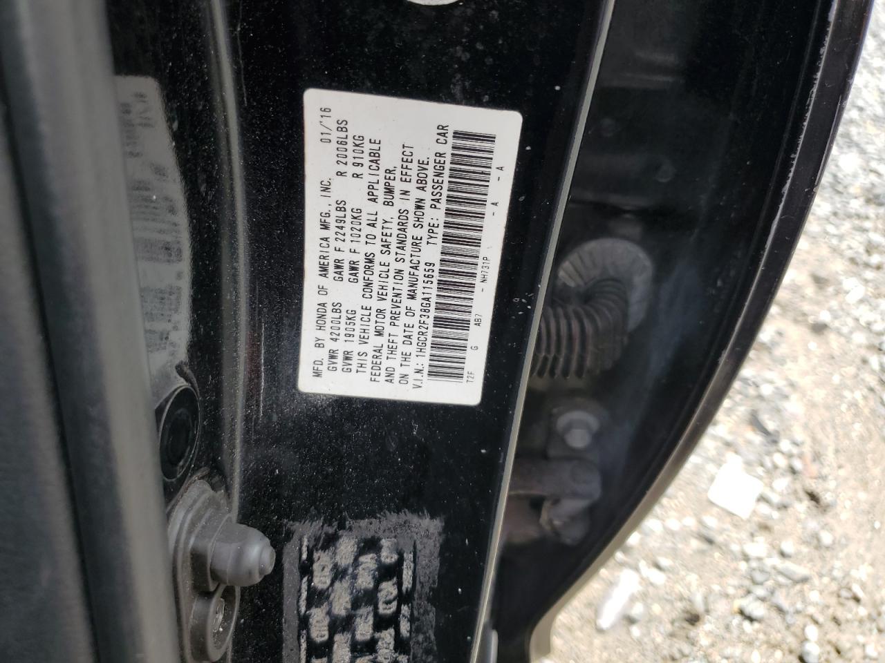 2016 Honda Accord Lx VIN: 1HGCR2F38GA115659 Lot: 71778195