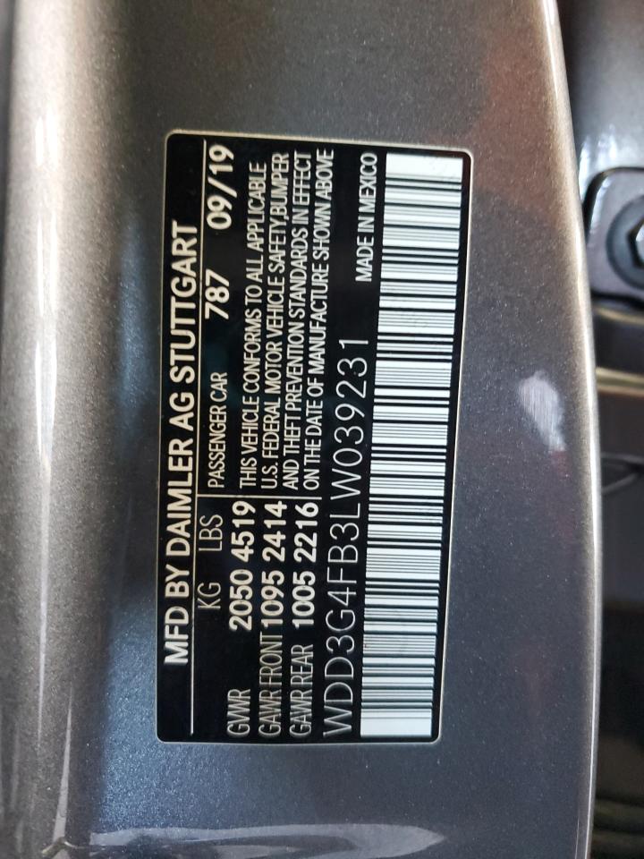 2020 Mercedes-Benz A 220 4Matic VIN: WDD3G4FB3LW039231 Lot: 84383895