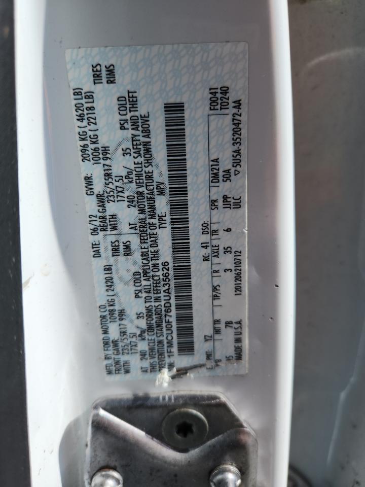 2013 Ford Escape S VIN: 1FMCU0F76DUA35626 Lot: 81957075