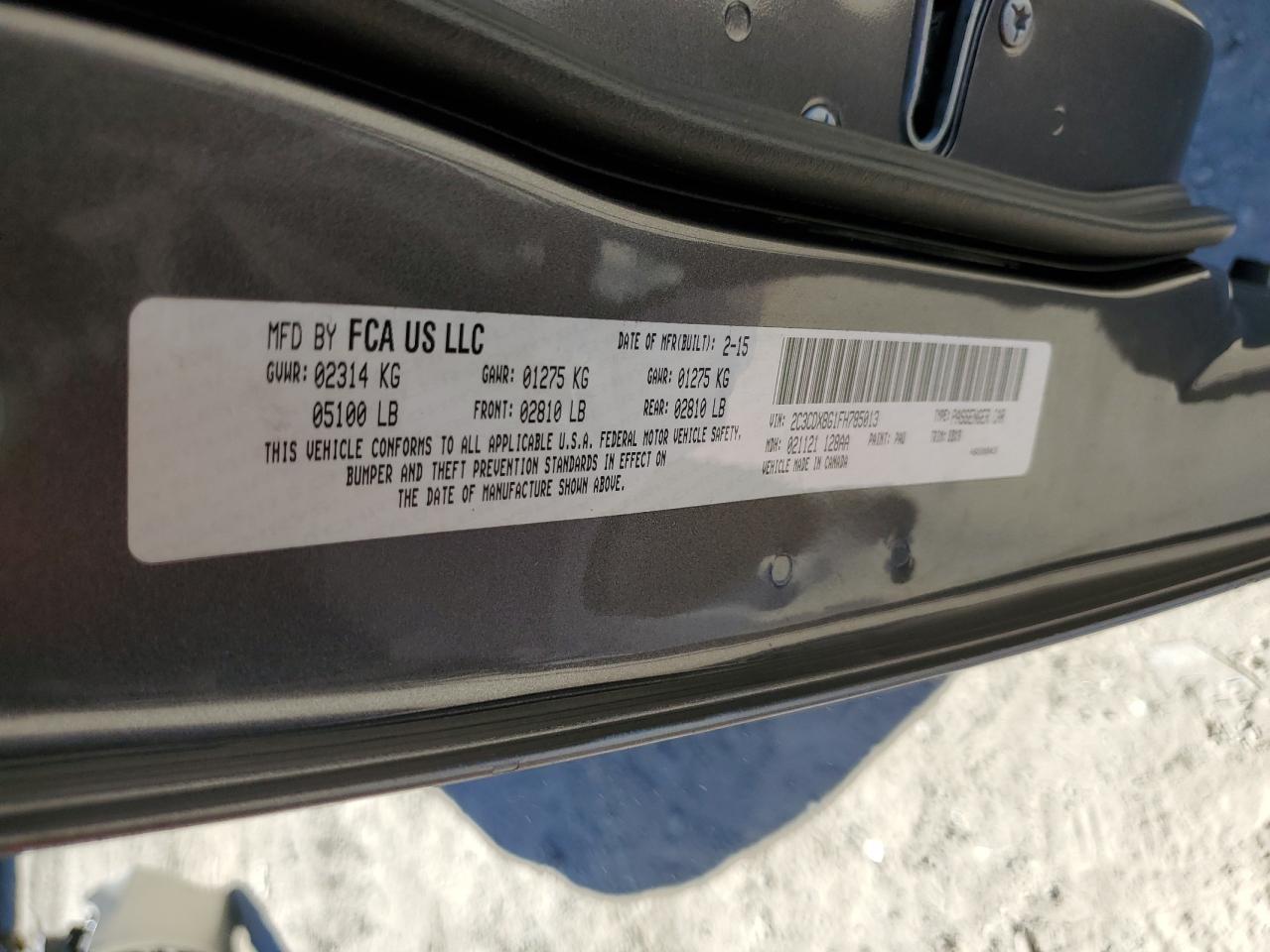 2015 Dodge Charger Se VIN: 2C3CDXBG1FH785013 Lot: 71830585