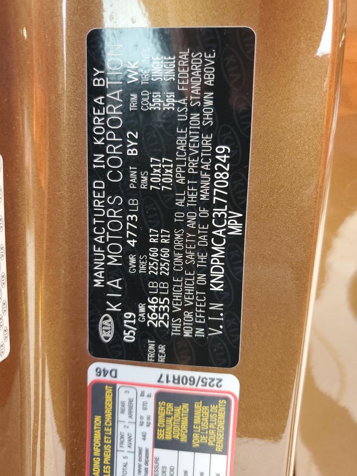 2020 Kia Sportage Lx VIN: KNDPMCAC3L7708249 Lot: 81473695