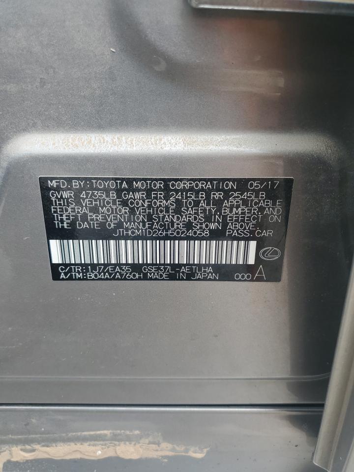 2017 Lexus Is 300 VIN: JTHCM1D26H5024058 Lot: 81573415