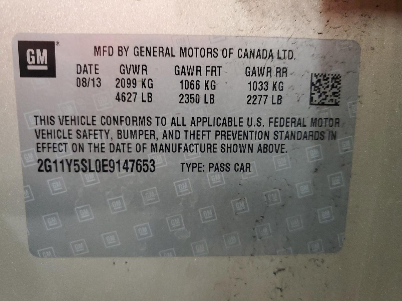 2014 Chevrolet Impala Ls VIN: 2G11Y5SL0E9147653 Lot: 81899815