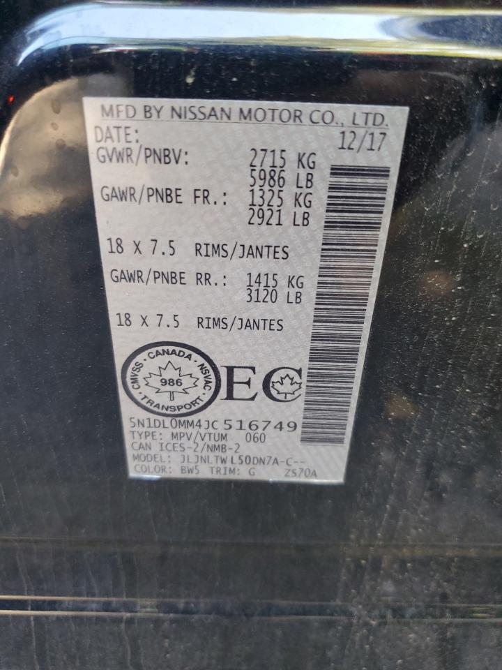 2018 Infiniti Qx60 VIN: 5N1DL0MM4JC516749 Lot: 72038525