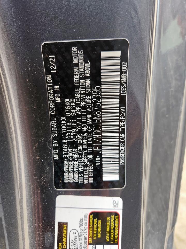 2022 Toyota Gr 86 VIN: JF1ZNBC15N8752395 Lot: 72064525