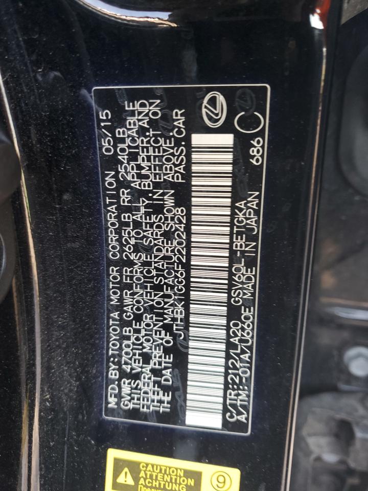 2015 Lexus Es 350 VIN: JTHBK1GG6F2202428 Lot: 80489275