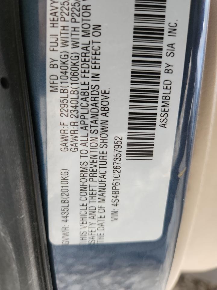 2006 Subaru Legacy Outback 2.5I VIN: 4S4BP61C267357952 Lot: 80165515