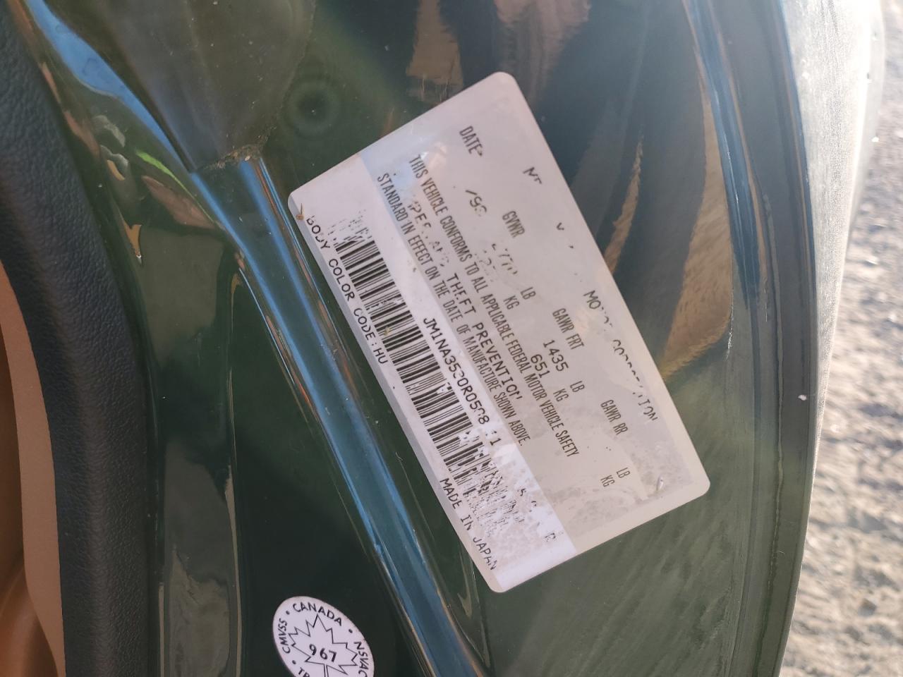 1994 Mazda Mx-5 Miata VIN: JM1NA3530R0508411 Lot: 80284855