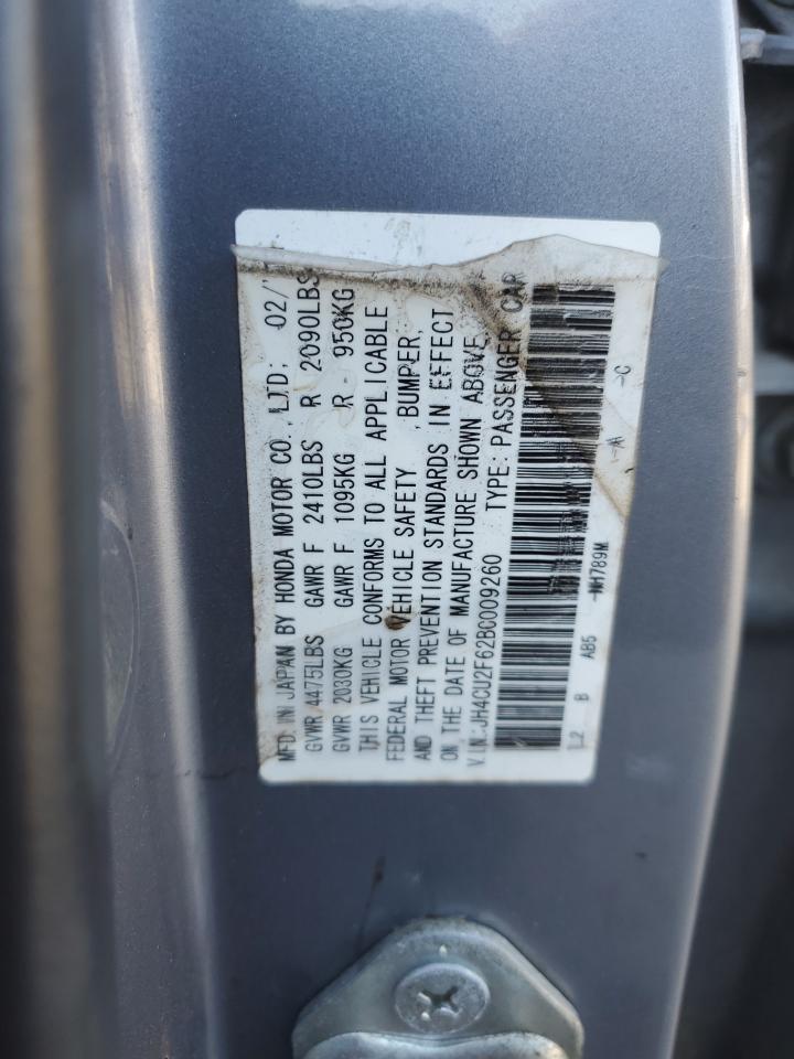 2011 Acura Tsx VIN: JH4CU2F62BC009260 Lot: 80653665