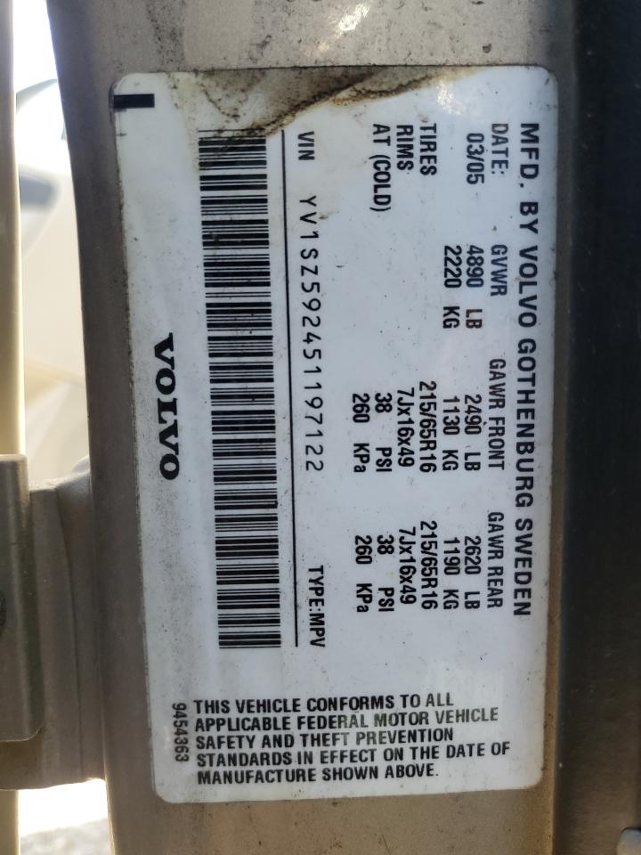 2005 Volvo Xc70 VIN: YV1SZ592451197122 Lot: 71872035