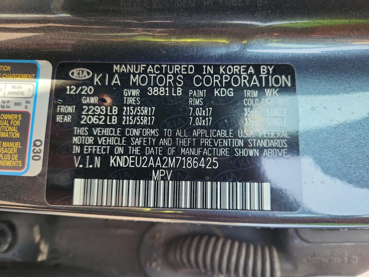 2021 Kia Seltos S VIN: KNDEU2AA2M7186425 Lot: 71059345