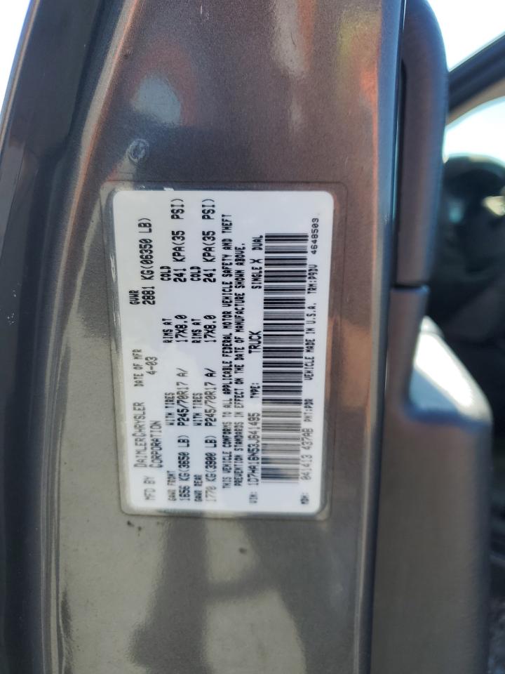 2003 Dodge Ram 1500 St VIN: 1D7HA16N53J641495 Lot: 84273535