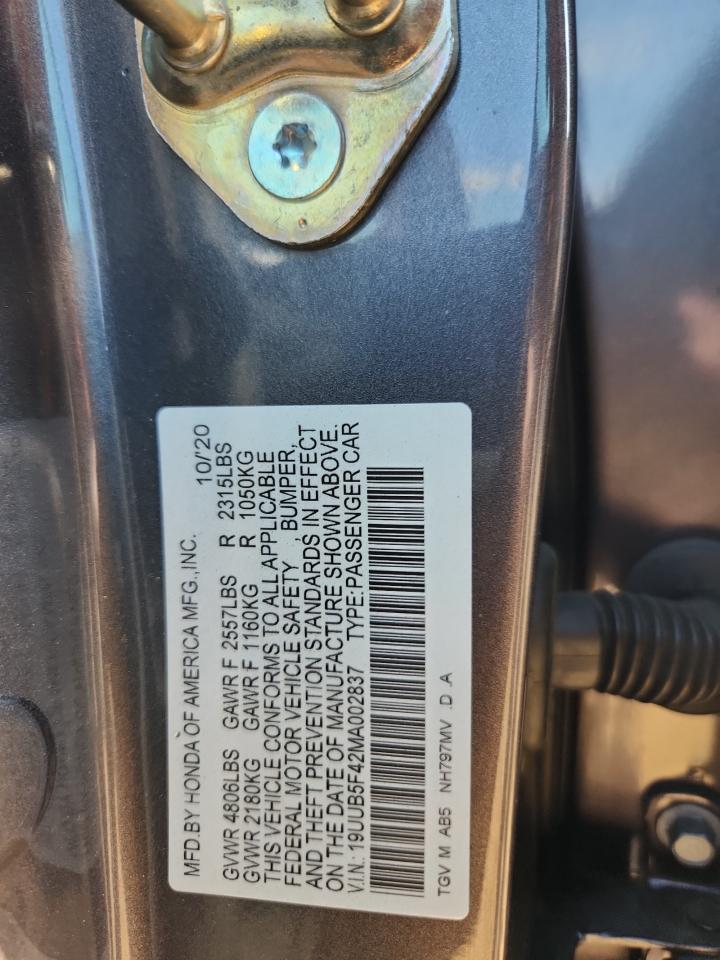 2021 Acura Tlx Technology VIN: 19UUB5F42MA002837 Lot: 80534745