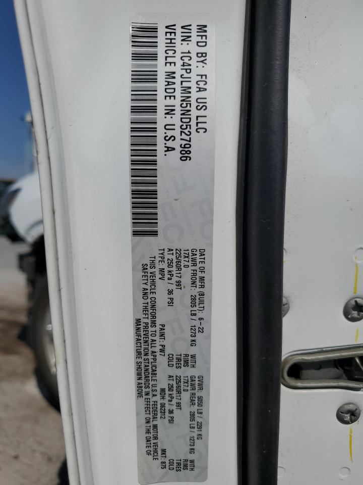 2022 Jeep Cherokee Latitude Lux VIN: 1C4PJLMN5ND527986 Lot: 81114155