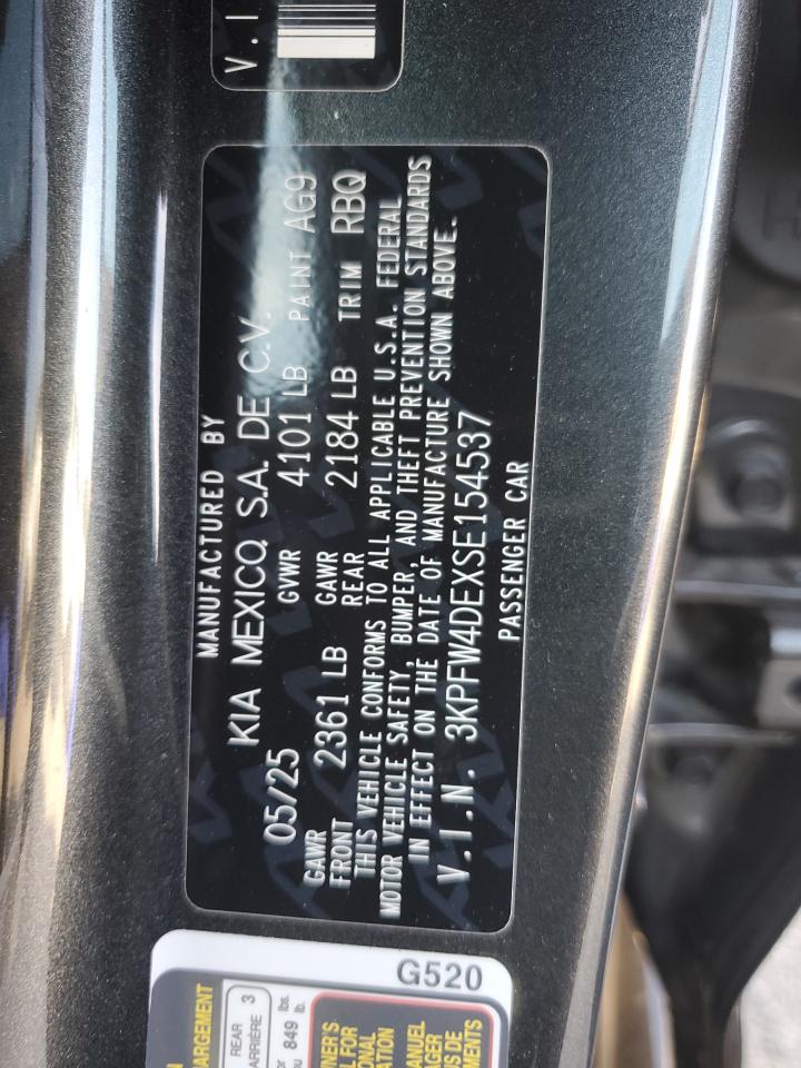 2025 Kia K4 Gt Line VIN: 3KPFW4DEXSE154537 Lot: 80800065