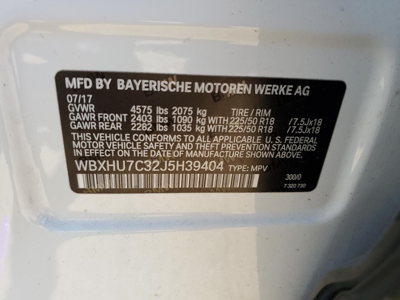 2018 BMW X1 Sdrive28I VIN: WBXHU7C32J5H39404 Lot: 80544135
