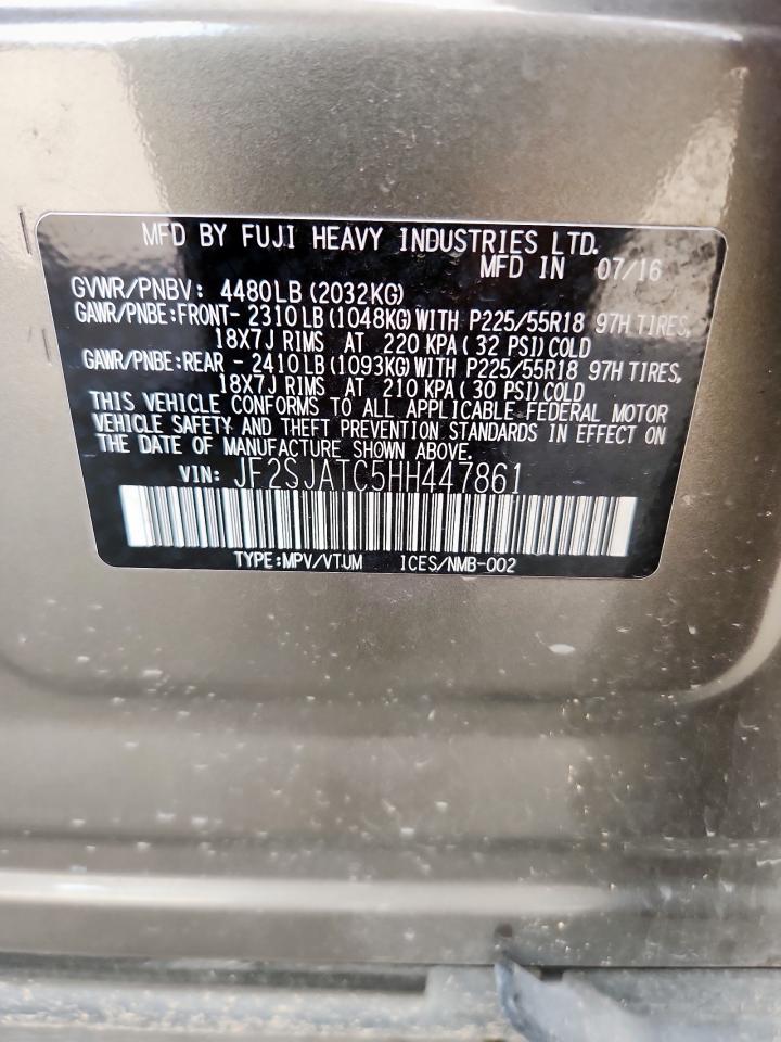 2017 Subaru Forester 2.5I Touring VIN: JF2SJATC5HH447861 Lot: 81419745