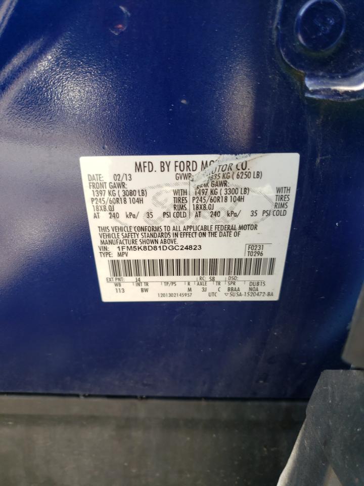 2013 Ford Explorer Xlt VIN: 1FM5K8D81DGC24823 Lot: 82038155