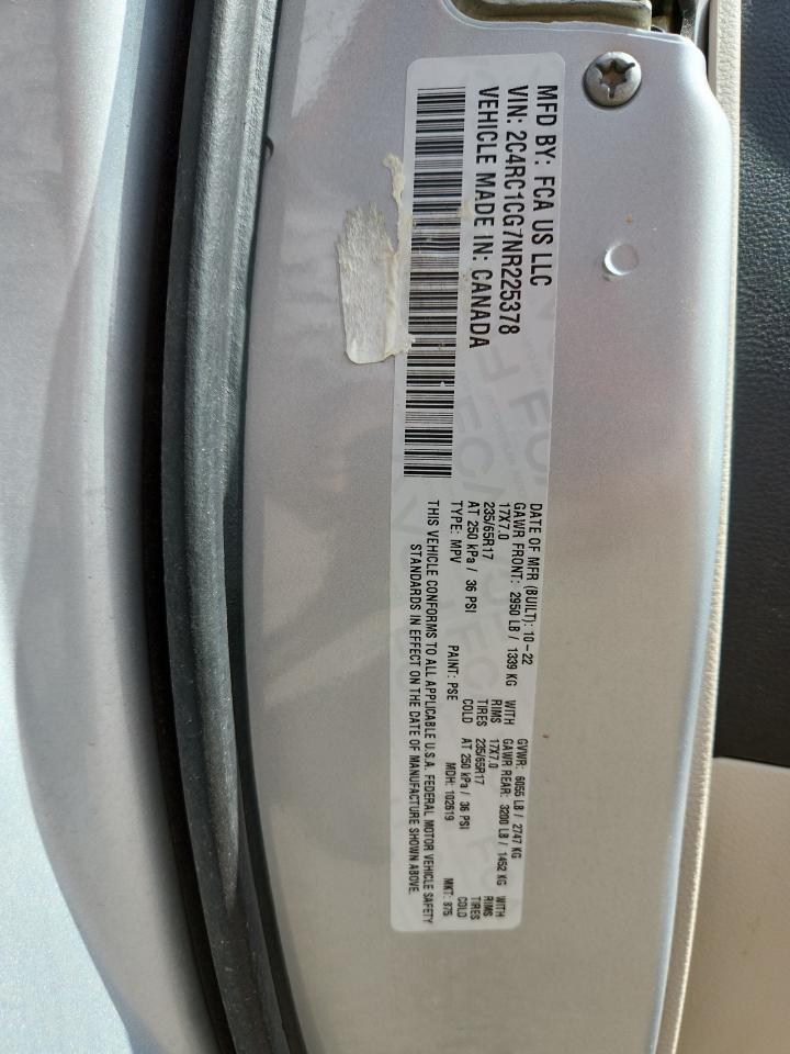 2022 Chrysler Voyager Lx VIN: 2C4RC1CG7NR225378 Lot: 80348535