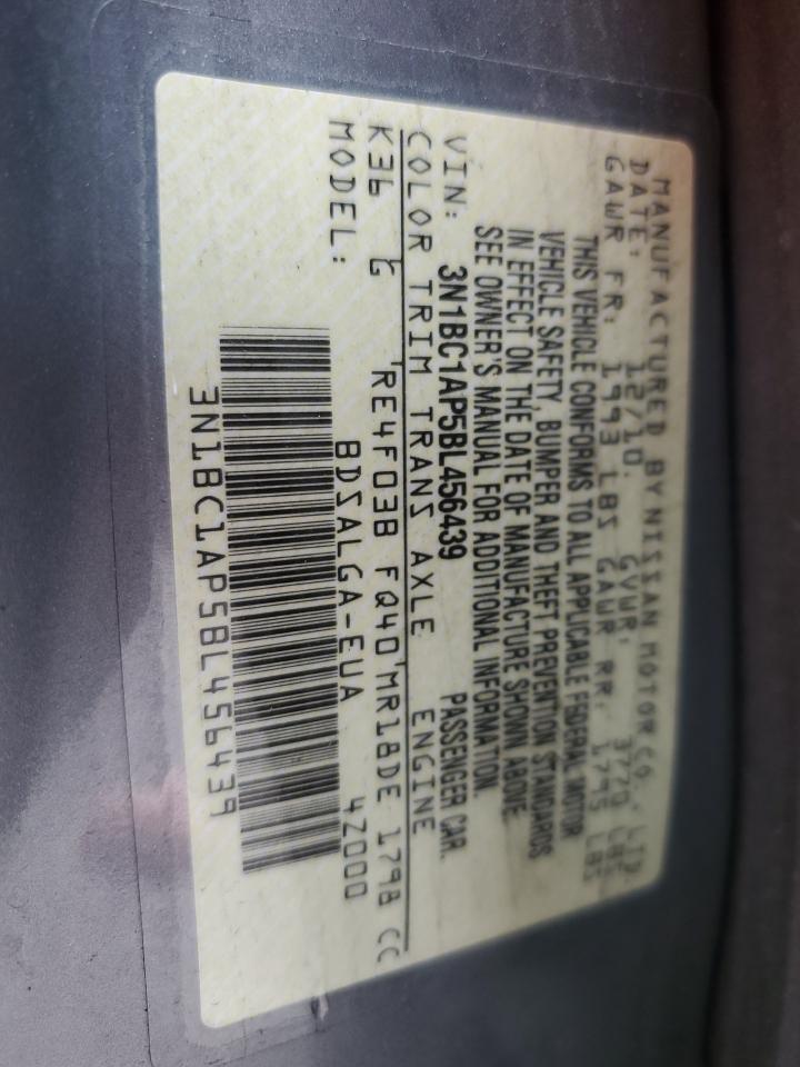 2011 Nissan Versa S VIN: 3N1BC1AP5BL456439 Lot: 83766365