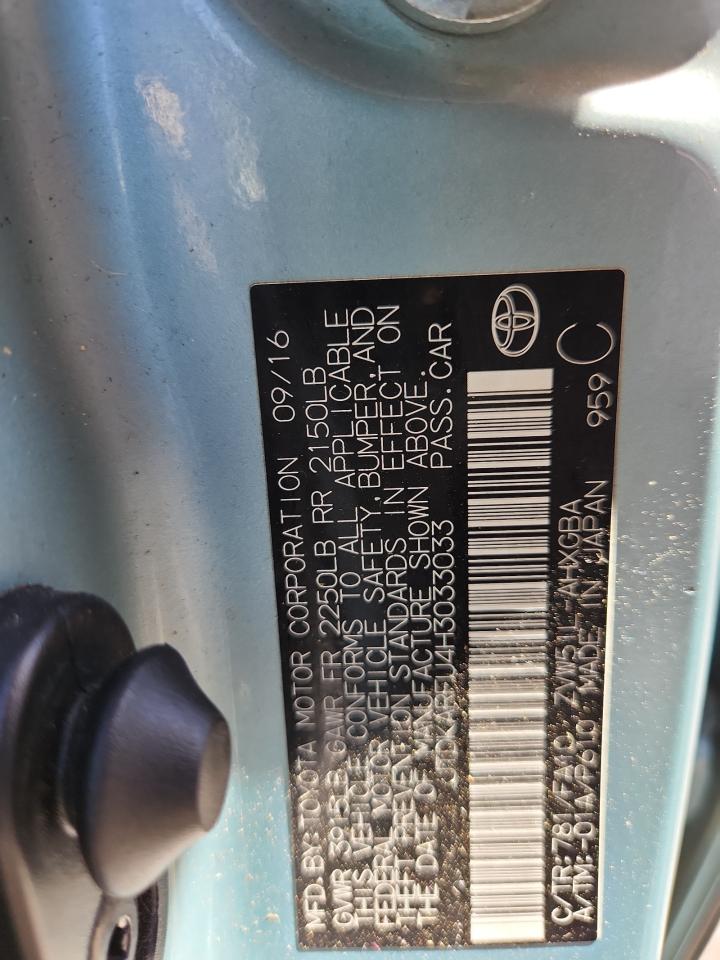 2017 Toyota Prius VIN: JTDKARFU4H3033033 Lot: 80476335